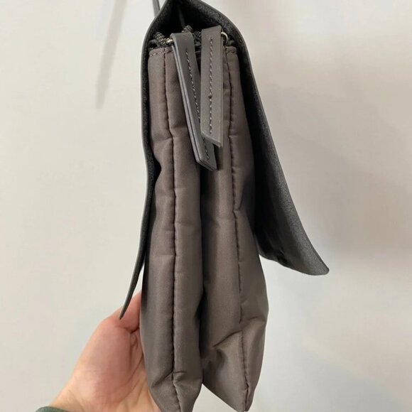 Roots 73 Nylon and Leather Taupe Colored Crossbody Bag with Adjustable Strap - Picture 5 of 16